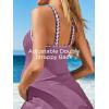 imageSummer Mae Ribbed Maternity One Piece Swim Dress Pregnancy Swimsuit with Builtin Bottom Swimwear Tie Knot Skirt Bathing SuitPurple