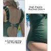 imageSummer Mae Ruffle Maternity Swimsuit One Piece VNeck Pregnancy Bathing Suit Lace Up Swimwear Push Up MonokiniArmy Green