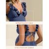 imageSummer Mae Ruffle Maternity Swimsuit One Piece VNeck Pregnancy Bathing Suit Lace Up Swimwear Push Up MonokiniDeep Blue