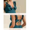 imageSummer Mae Ruffle Maternity Swimsuit One Piece VNeck Pregnancy Bathing Suit Lace Up Swimwear Push Up MonokiniPeacock Blue