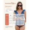 imageSummer Mae Ruffle Maternity Swimsuit One Piece VNeck Pregnancy Bathing Suit Lace Up Swimwear Push Up MonokiniRibbed Pine Green
