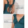 imageSummer Mae Ruffle Maternity Swimsuit One Piece VNeck Pregnancy Bathing Suit Lace Up Swimwear Push Up MonokiniRibbed Pine Green