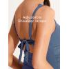 imageSummer Mae Scalloped Maternity Swimsuit One Piece Ribbed Bathing Suit Cutout Ruched Pregnancy Swimwear Tie BackBaby Blue