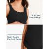 imageSummer Mae Scalloped Maternity Swimsuit One Piece Ribbed Bathing Suit Cutout Ruched Pregnancy Swimwear Tie BackBlack