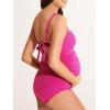 imageSummer Mae Scalloped Maternity Swimsuit One Piece Ribbed Bathing Suit Cutout Ruched Pregnancy Swimwear Tie BackCerise