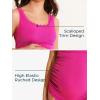 imageSummer Mae Scalloped Maternity Swimsuit One Piece Ribbed Bathing Suit Cutout Ruched Pregnancy Swimwear Tie BackCerise
