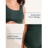 imageSummer Mae Scalloped Maternity Swimsuit One Piece Ribbed Bathing Suit Cutout Ruched Pregnancy Swimwear Tie BackDark Green
