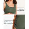 imageSummer Mae Scalloped Maternity Swimsuit One Piece Ribbed Bathing Suit Cutout Ruched Pregnancy Swimwear Tie BackOlive
