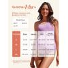 imageSummer Mae Maternity Swimsuit One Piece One Shoulder Ribbed Pregnancy Bathing SuitForest