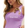 imageSummer Mae Maternity Swimsuit One Piece One Shoulder Ribbed Pregnancy Bathing SuitViolet