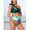 imageSummer Mae Maternity TwoPiece Swimsuit Bikini Set Cutout One Shoulder Bathing Suit Tie Side Pregnancy Swimwear Delicate Foliage Large