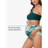 imageSummer Mae Maternity TwoPiece Swimsuit Bikini Set Cutout One Shoulder Bathing Suit Tie Side Pregnancy Swimwear Delicate Foliage Large