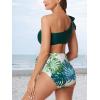 imageSummer Mae Maternity TwoPiece Swimsuit Bikini Set Cutout One Shoulder Bathing Suit Tie Side Pregnancy Swimwear Delicate Foliage Large