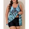 imageSummer Mae Plus Size Swimsuit for Women with Tie Two Piece Tummy Control Tankini Flowy Bathing Suit 2025 Swim Dress ShortsBlue Pearl