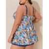 imageSummer Mae Plus Size Swimsuit for Women with Tie Two Piece Tummy Control Tankini Flowy Bathing Suit 2025 Swim Dress ShortsYellow Palm Leaves