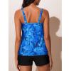 imageSummer Mae Womens Mesh Tankini Swimsuit Layered Bathing Suit Ruffle Two Piece Tummy Control Sporty Pockets ShortsBlue Universe