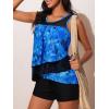 imageSummer Mae Womens Mesh Tankini Swimsuit Layered Bathing Suit Ruffle Two Piece Tummy Control Sporty Pockets ShortsBlue Universe
