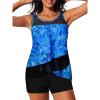 imageSummer Mae Womens Mesh Tankini Swimsuit Layered Bathing Suit Ruffle Two Piece Tummy Control Sporty Pockets ShortsBlue Universe