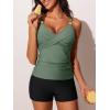 imageSummer Mae Womens Modest Tankini Swimsuits with Shorts 2025 Tummy Control Bathing Suits with Side Pockets SwimwearArmy Green