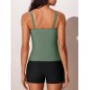 imageSummer Mae Womens Modest Tankini Swimsuits with Shorts 2025 Tummy Control Bathing Suits with Side Pockets SwimwearArmy Green