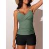 imageSummer Mae Womens Modest Tankini Swimsuits with Shorts 2025 Tummy Control Bathing Suits with Side Pockets SwimwearArmy Green