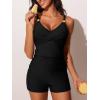imageSummer Mae Womens Modest Tankini Swimsuits with Shorts 2025 Tummy Control Bathing Suits with Side Pockets SwimwearBlack