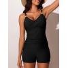 imageSummer Mae Womens Modest Tankini Swimsuits with Shorts 2025 Tummy Control Bathing Suits with Side Pockets SwimwearBlack