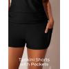 imageSummer Mae Womens Modest Tankini Swimsuits with Shorts 2025 Tummy Control Bathing Suits with Side Pockets SwimwearBlack