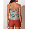 imageSummer Mae Womens Modest Tankini Swimsuits with Shorts 2025 Tummy Control Bathing Suits with Side Pockets SwimwearBloom Shadow