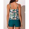 imageSummer Mae Womens Modest Tankini Swimsuits with Shorts 2025 Tummy Control Bathing Suits with Side Pockets SwimwearVerdant Trace