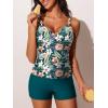 imageSummer Mae Womens Modest Tankini Swimsuits with Shorts 2025 Tummy Control Bathing Suits with Side Pockets SwimwearVerdant Trace