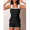 imageSummer Mae Womens Tankini Swimsuits Ruched Tummy Control Bathing Suits Two Piece Swimwear with Sporty Shorts 2025Black