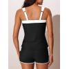 imageSummer Mae Womens Tankini Swimsuits Ruched Tummy Control Bathing Suits Two Piece Swimwear with Sporty Shorts 2025Black