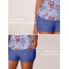 imageSummer Mae Womens Tankini Swimsuits Ruched Tummy Control Bathing Suits Two Piece Swimwear with Sporty Shorts 2025Blue With Pink Floral