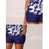 imageSummer Mae Womens Tankini Swimsuits Ruched Tummy Control Bathing Suits Two Piece Swimwear with Sporty Shorts 2025Blue and White Floral
