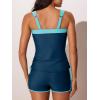 imageSummer Mae Womens Tankini Swimsuits Ruched Tummy Control Bathing Suits Two Piece Swimwear with Sporty Shorts 2025Forest