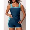 imageSummer Mae Womens Tankini Swimsuits Ruched Tummy Control Bathing Suits Two Piece Swimwear with Sporty Shorts 2025Forest