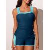 imageSummer Mae Womens Tankini Swimsuits Ruched Tummy Control Bathing Suits Two Piece Swimwear with Sporty Shorts 2025Forest