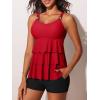 imageSummer Mae Womens Tankini Swimsuits with Shorts Ruffled Tummy Control Bathing Suits Modest 2025 SwimwearRuby