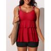 imageSummer Mae Womens Tankini Swimsuits with Shorts Ruffled Tummy Control Bathing Suits Modest 2025 SwimwearRuby
