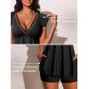 imageSummer Mae Womens VNeck Tankini Swimsuits 2025 with Ruffle Sleeves Tummy Control Boyshorts Bathing Suits with PocketsBlack