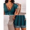 imageSummer Mae Womens VNeck Tankini Swimsuits 2025 with Ruffle Sleeves Tummy Control Boyshorts Bathing Suits with PocketsVerdant Sprite