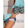 imageSummer Mae Blouson Womens Tankini Swimsuits with Shorts Tummy Control Bathing Suits Side Pockets 2025Black Background Floral