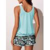 imageSummer Mae Blouson Womens Tankini Swimsuits with Shorts Tummy Control Bathing Suits Side Pockets 2025Black Background Floral