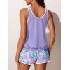 imageSummer Mae Blouson Womens Tankini Swimsuits with Shorts Tummy Control Bathing Suits Side Pockets 2025Powder Blue Floral