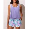 imageSummer Mae Blouson Womens Tankini Swimsuits with Shorts Tummy Control Bathing Suits Side Pockets 2025Powder Blue Floral