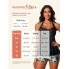 imageSummer Mae Halter Tankini Swimsuits for Women 2025 Tummy Control 2 Piece Bathing Suit High Waisted Swimwear with ShortsBlack Coconut Shadow