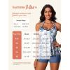 imageSummer Mae Halter Tankini Swimsuits for Women 2025 Tummy Control 2 Piece Bathing Suit High Waisted Swimwear with ShortsBlue Flower