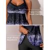 imageSummer Mae Halter Tankini Swimsuits for Women 2025 Tummy Control 2 Piece Bathing Suit High Waisted Swimwear with ShortsGradient Purple Leopard