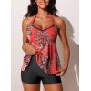 imageSummer Mae Halter Tankini Swimsuits for Women 2025 Tummy Control 2 Piece Bathing Suit High Waisted Swimwear with ShortsOrange Drawn Berries